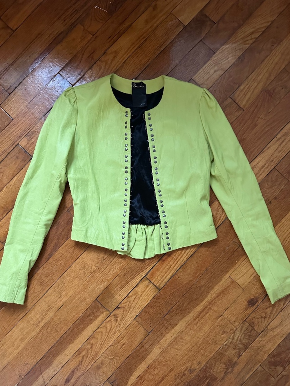 Vintage Chartreuse Leather Jacket
